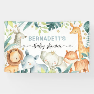 Watercolor Safari Wild Baby Duschbanner Banner