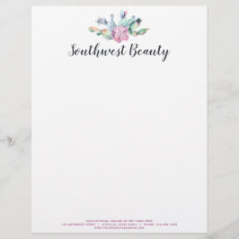 Watercolor-saftiger Kaktus-stachelige Birne Briefbogen