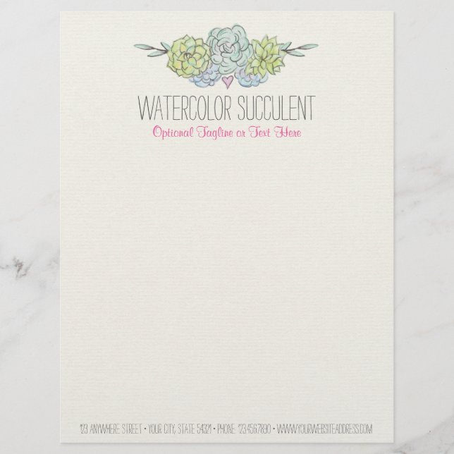 Watercolor-saftiges Shabby Chic-Bohemisches Blumen Briefbogen (Vorderseite)