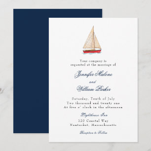 Watercolor Sailboat Nautical wedding invitation Ankündigung