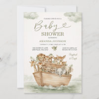 Watercolor Salbei Grün Süße Arche-Noah-Baby-Party