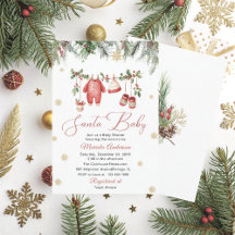 Watercolor Santa Baby Winter  Baby Shower werdende