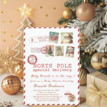Watercolor Santa Baby Winter  Babyparty werdende M
