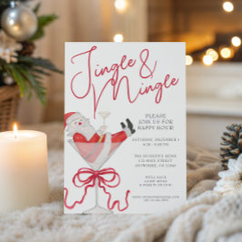 Watercolor Santa Christmas Cocktail Party Einladung