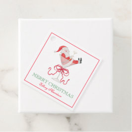 Watercolor Santa Christmas Cocktail Party Geschenkanhänger
