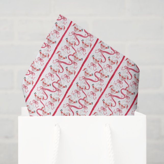 Watercolor Santa Christmas Cocktail Party Seidenpapier (Geschenktüte)