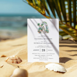 Watercolor Sayulita Mexico Wedding Einladung