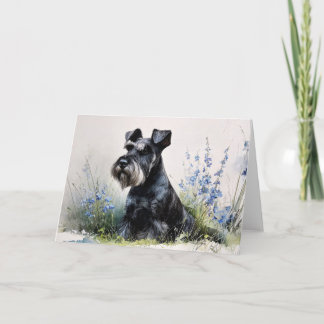 Watercolor Schnauzer Karte