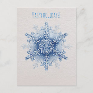 Watercolor-Schneeflocken-Weihnachten Feiertagspostkarte