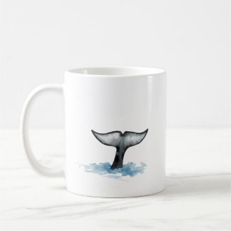 Watercolor-Schwanzteller-Orca-Aufkleber Kaffeetasse