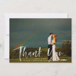 Watercolor Script 2 Foto Wedding Danke Karte