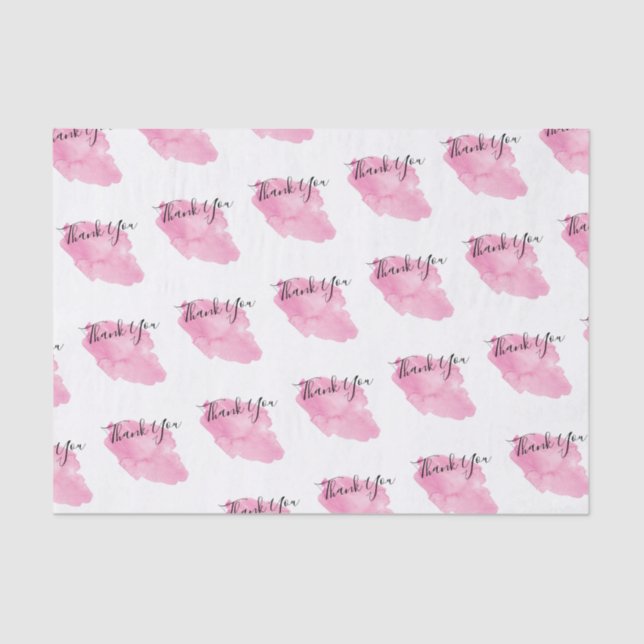 Watercolor Script Business Dankeschön Muster Seidenpapier (Vorderseite)