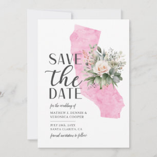 Watercolor Script California Hochzeit in Urlaubsor Save The Date