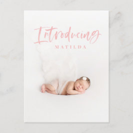 Watercolor-Script-Foto-Geburtsankündigung Ankündigungspostkarte