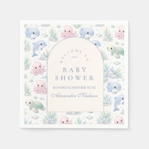 Watercolor Sea Life Elegant Baby Shower