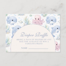 Watercolor Sea Life Elegant Diapper Raffle