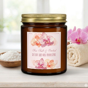 Watercolor Sea Salt & Orchid Kerzenzitat Aufkleber