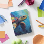 Watercolor Sea Turtle Notebook iPad Air Hülle<br><div class="desc">Aquarellschildkröte,  die durch den Ozean schwimmt,  originelle Kunstwerke von Nicole.</div>