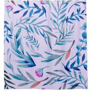 Watercolor seamless pattern. Botanical ornament. L Duschvorhang