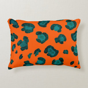 Watercolor seamless pattern with leopard skin. Fas Dekokissen