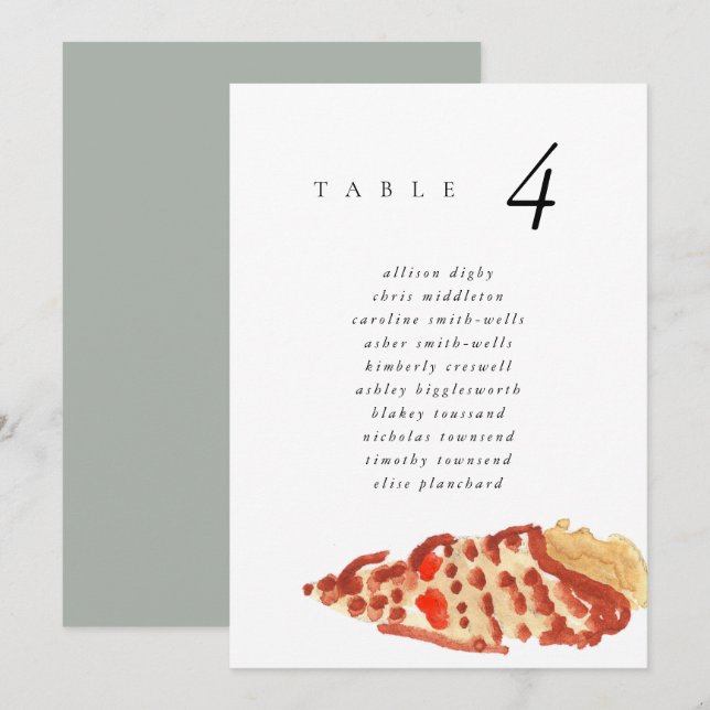 Watercolor Seashell Beach 5x7" Wedding Seat Chart (Vorne/Hinten)