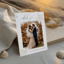 Watercolor Seashells Beach Destination Wedding Dankeskarte