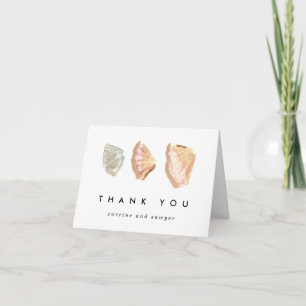 Watercolor Seashells Thank You Greeting Card Karte