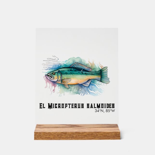 Watercolor Series: Bass Acrylschild (Vorderseite)