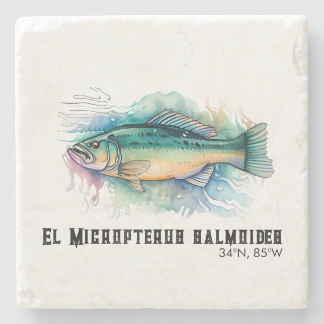 Watercolor Series: Bass Steinuntersetzer (Vorderseite)