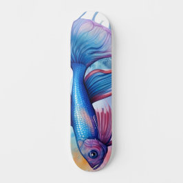 Watercolor Series: Betta Fish Skateboard
