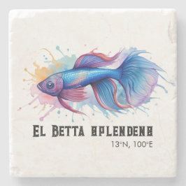 Watercolor Series: Betta Fish Steinuntersetzer
