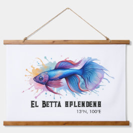 Watercolor Series: Betta Fish Wandteppich Mit Holzrahmen