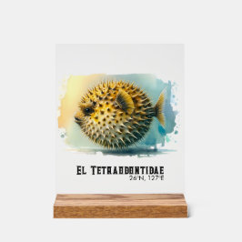 Watercolor Series: Blowfish Acrylschild