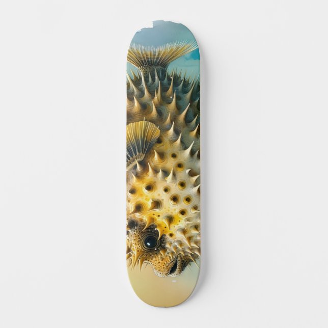 Watercolor Series: Blowfish Skateboard (Vorderseite)