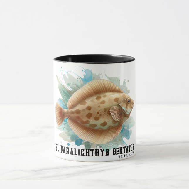 Watercolor Series: Flounder/Flatfish Tasse (Zentrum)