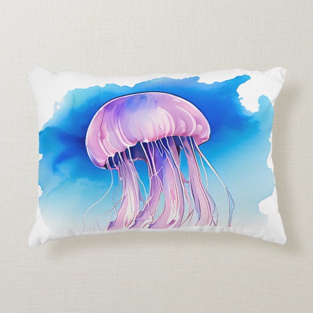 Watercolor Series: Jellyfish 2 Dekokissen (Vorderseite)