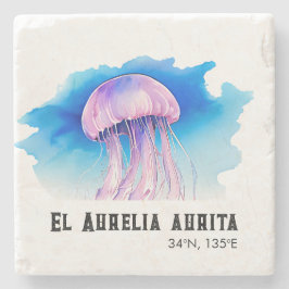 Watercolor Series: Jellyfish 2 Steinuntersetzer