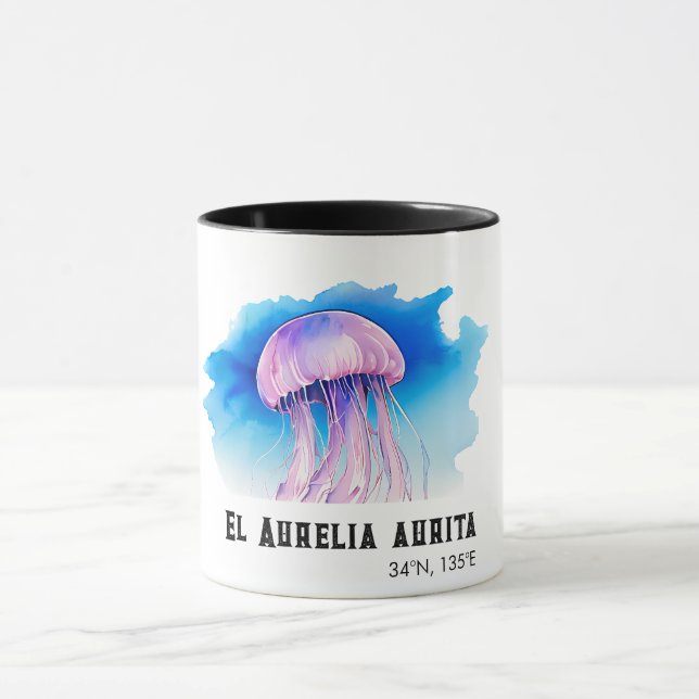 Watercolor Series: Jellyfish 2 Tasse (Zentrum)