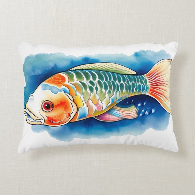Watercolor Series: Koi Fish Dekokissen (Vorderseite)