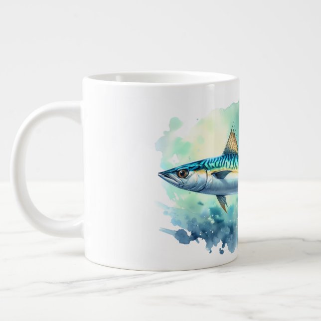 Watercolor Series: Mackerel Jumbo-Tasse (Links)