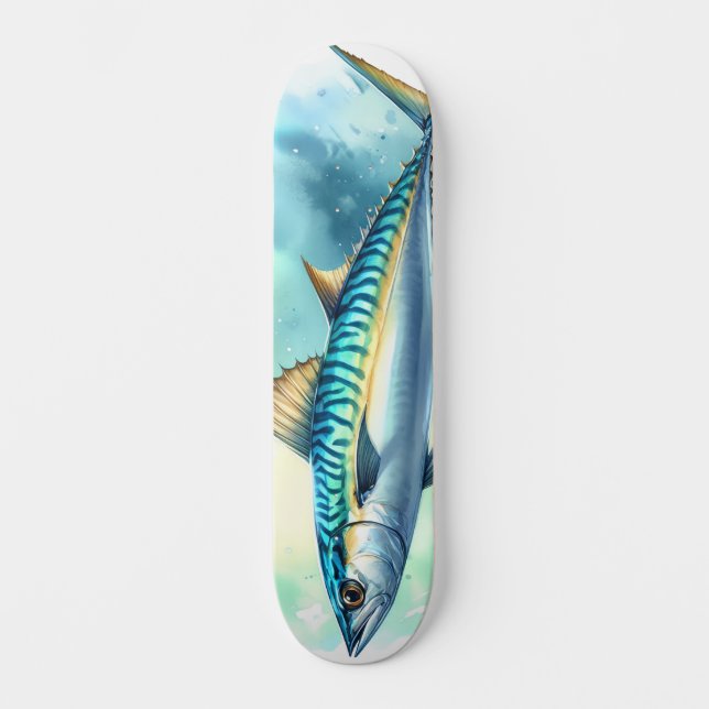 Watercolor Series: Mackerel Skateboard (Vorderseite)