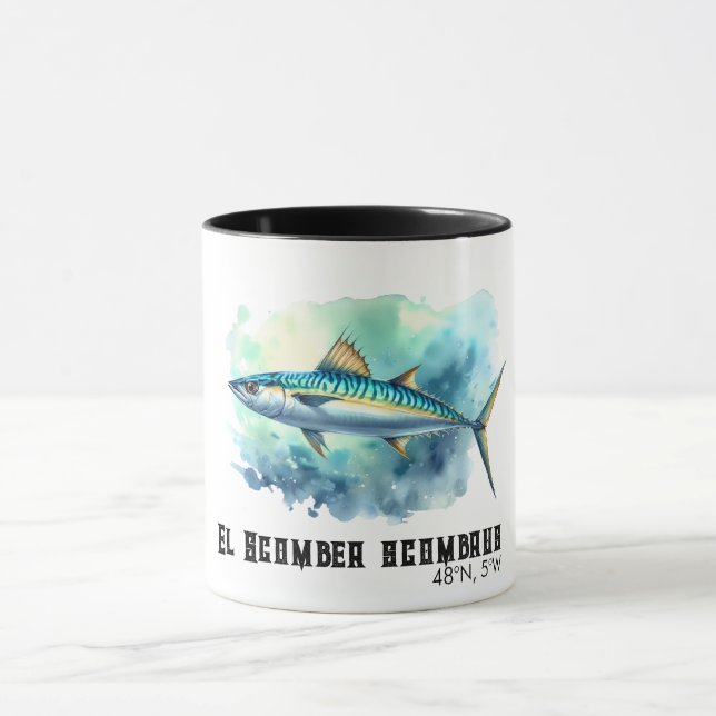 Watercolor Series: Mackerel Tasse (Zentrum)