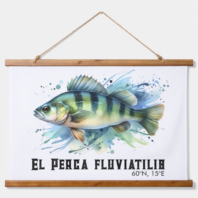 Watercolor Series: Perch Wandteppich Mit Holzrahmen (Vorne)