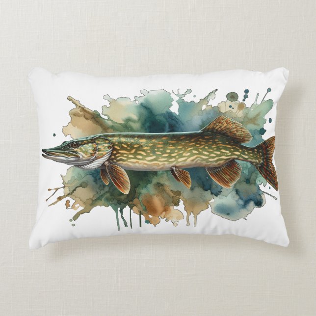 Watercolor Series: Pike Dekokissen (Vorderseite)