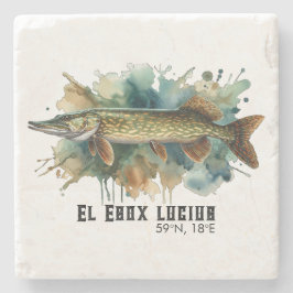 Watercolor Series: Pike Steinuntersetzer