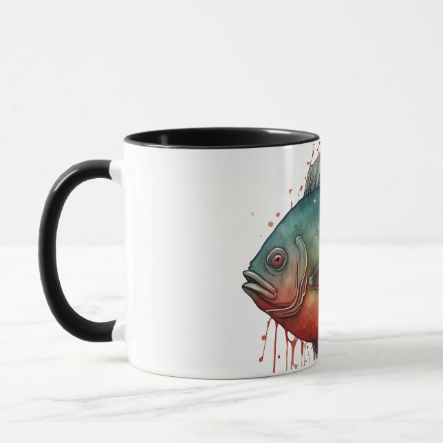 Watercolor Series: Piranha Tasse (Links)