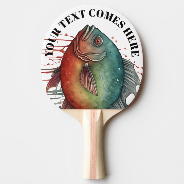 Watercolor Series: Piranha Tischtennis Schläger (Vorderseite)