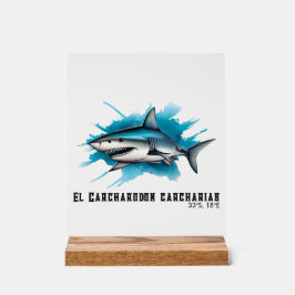 Watercolor Series: Shark Acrylschild