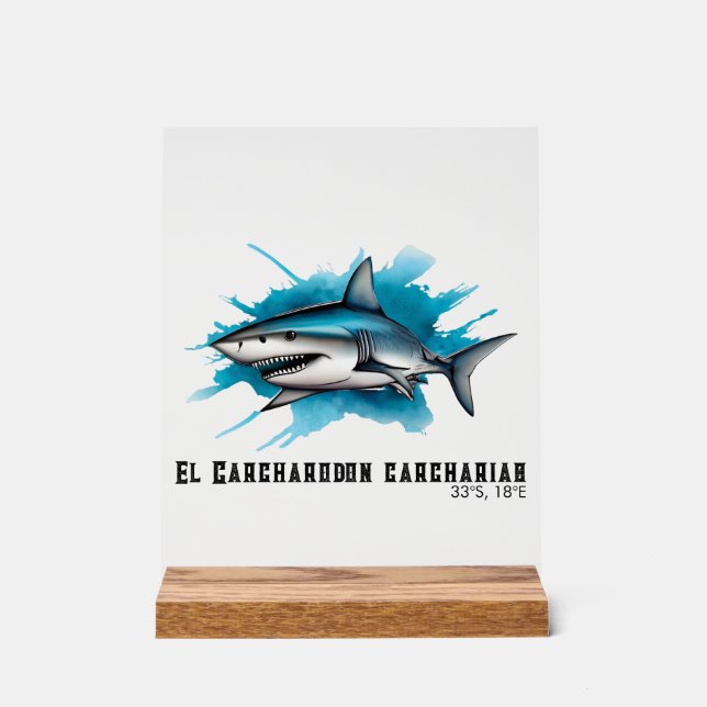 Watercolor Series: Shark Acrylschild (Vorderseite)