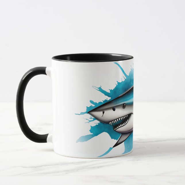 Watercolor Series: Shark Tasse (Links)